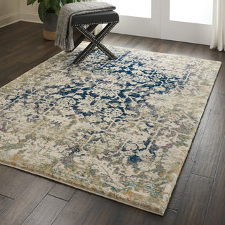 Nourison Fusion FSS12 Cream Blue Area Rug Room Image Feature