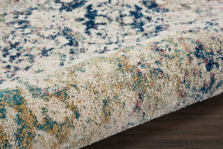 Nourison Fusion FSS12 Cream Blue Area Rug Corner Image
