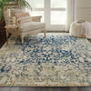 Nourison Fusion FSS12 Cream Blue Area Rug Corner Image