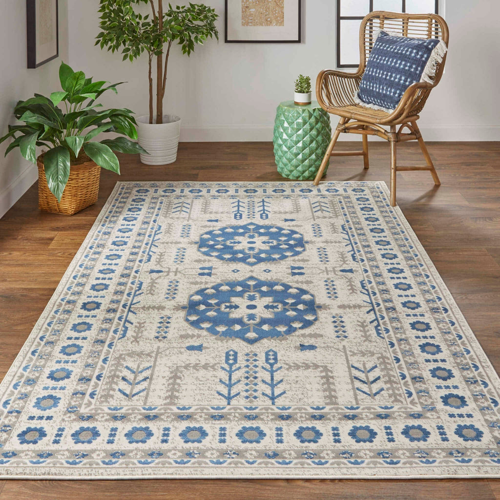 Feizy Foster 3754F Blue/Beige Area Rug Lifestyle Image Feature