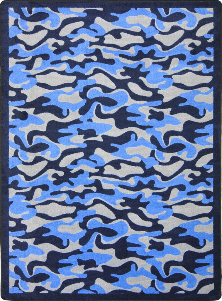 Joy Carpets Kaleidoscope Funky Camo Blue Area Rug