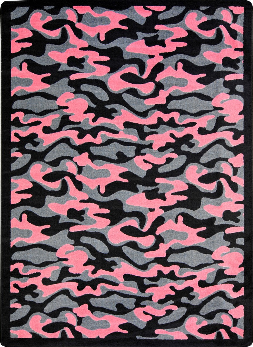 Joy Carpets Kaleidoscope Funky Camo Pink Area Rug