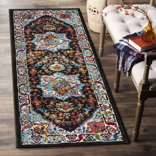 LR Home Fusion 81345 Black/Blue Area Rug Lifestyle Image