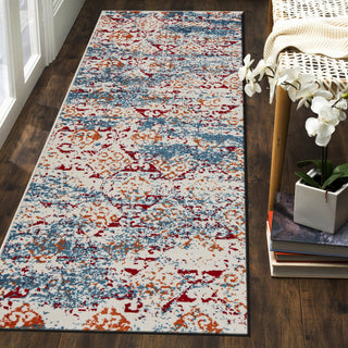 LR Home Fusion 81353 White/Blue Area Rug Lifestyle Image