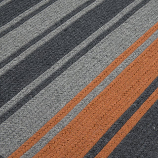 Colonial Mills Frazada Stripe FZ29 Charcoal /Orange Area Rug Closeup Image