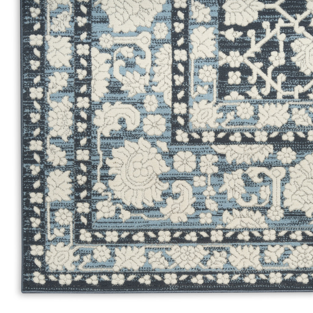 Nourison Grace GCE01 Blue Area Rug Corner Image