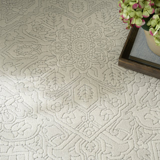 Nourison Grace GCE02 Ivory Light Grey Area Rug Corner Image