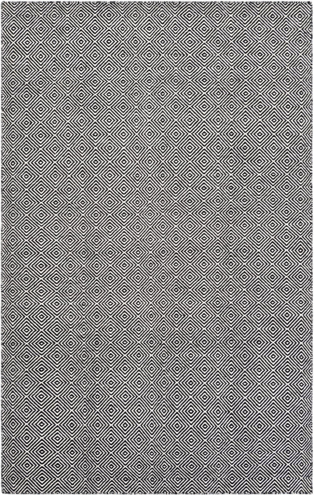 Unique Loom Geo Trellis Flatweave RET-GEOT1 Black Area Rug – Incredible ...