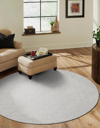 Unique Loom Geo Trellis Flatweave RET-GEOT1 Gray Area Rug