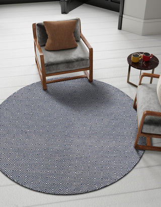 Unique Loom Geo Trellis Flatweave RET-GEOT1 Navy Blue Area Rug