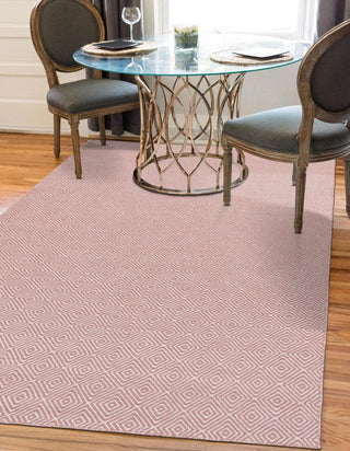 Unique Loom Geo Trellis Flatweave RET-GEOT1 Pink Area Rug 2' 7'' X 12' Runner Lifestyle Image Feature