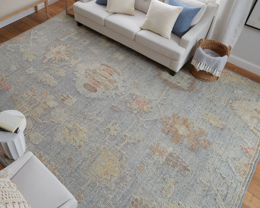 Feizy Grafton 69FMF Blue/Gray/Yellow Area Rug Lifestyle Image Feature