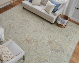 Feizy Grafton 69FNF Gray/Green/Blue Area Rug Lifestyle Image Feature