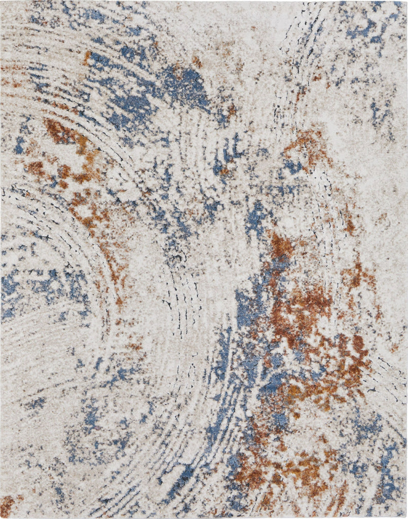 Feizy Gilmore 39MMF Ivory/Blue/Orange Area Rug