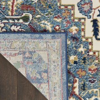 Nourison Ankara Global ANR15 Ivory Navy Area Rug Corner Image