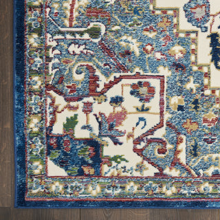 Nourison Ankara Global ANR15 Ivory Navy Area Rug Detail Image