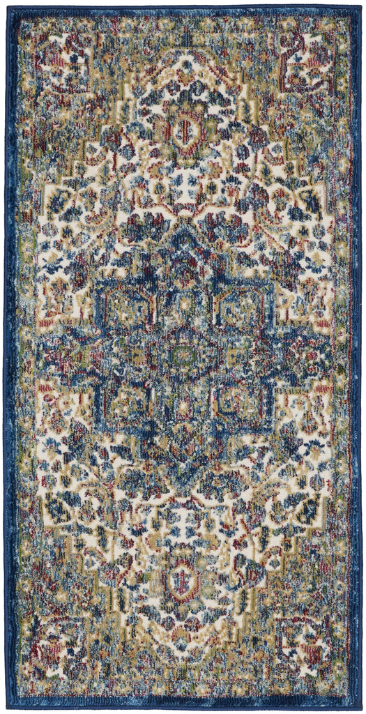 Nourison Ankara Global ANR15 Ivory Navy Area Rug main image