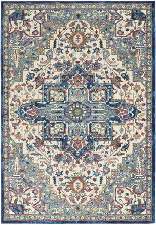Nourison Ankara Global ANR15 Ivory Navy Area Rug Main Image