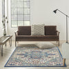 Nourison Ankara Global ANR15 Ivory Navy Area Rug Room Image Feature