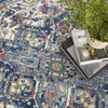 Nourison Ankara Global ANR15 Ivory Navy Area Rug Corner Image