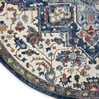 Nourison Ankara Global ANR15 Ivory Navy Area Rug Texture Image