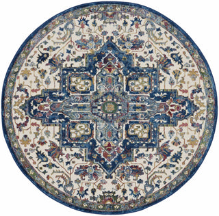 Nourison Ankara Global ANR15 Ivory Navy Area Rug Main Image