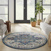 Nourison Ankara Global ANR15 Ivory Navy Area Rug Room Image Feature