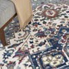 Nourison Ankara Global ANR15 Ivory Navy Area Rug Corner Image