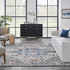 Nourison Ankara Global ANR15 Ivory Navy Area Rug Room Image Feature