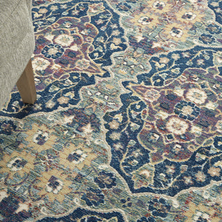 Nourison Ankara Global ANR16 Navy Multicolor Area Rug Corner Image
