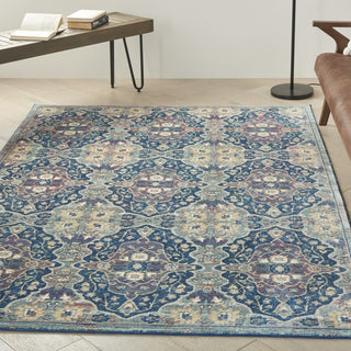 Nourison Ankara Global ANR16 Navy Multicolor Area Rug Corner Image