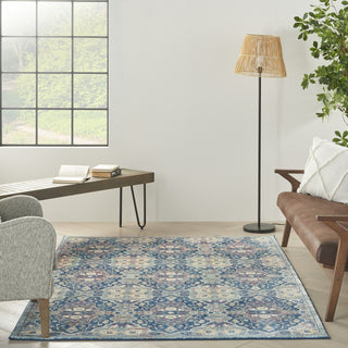 Nourison Ankara Global ANR16 Navy Multicolor Area Rug Room Image Feature