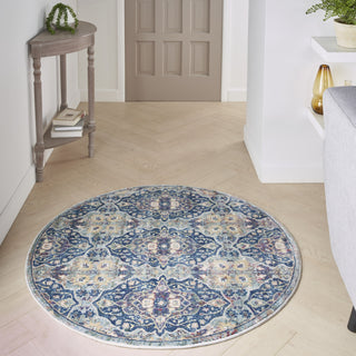 Nourison Ankara Global ANR16 Navy Multicolor Area Rug Room Image Feature