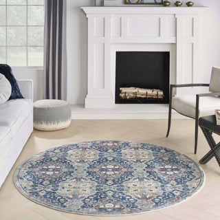Nourison Ankara Global ANR16 Navy Multicolor Area Rug Room Image Feature
