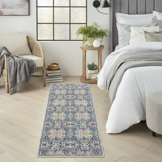 Nourison Ankara Global ANR16 Navy Multicolor Area Rug Corner Image