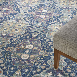 Nourison Ankara Global ANR16 Navy Multicolor Area Rug Corner Image