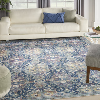 Nourison Ankara Global ANR16 Navy Multicolor Area Rug Corner Image