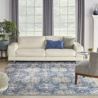 Nourison Ankara Global ANR16 Navy Multicolor Area Rug Room Image Feature