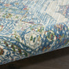 Nourison Ankara Global ANR17 Ivory Light Blue Area Rug Corner Image