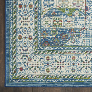 Nourison Global Vintage GLB17 Ivory Light Blue Area Rug Detail Image
