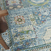 Nourison Global Vintage GLB17 Ivory Light Blue Area Rug Corner Image
