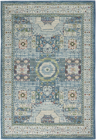 Nourison Ankara Global ANR17 Ivory Light Blue Area Rug Main Image