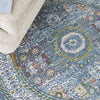 Nourison Ankara Global ANR17 Ivory Light Blue Area Rug Corner Image