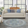 Nourison Ankara Global ANR17 Ivory Light Blue Area Rug Room Image Feature