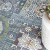 Nourison Ankara Global ANR17 Ivory Light Blue Area Rug Corner Image