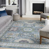 Nourison Global Vintage GLB17 Ivory Light Blue Area Rug Corner Image
