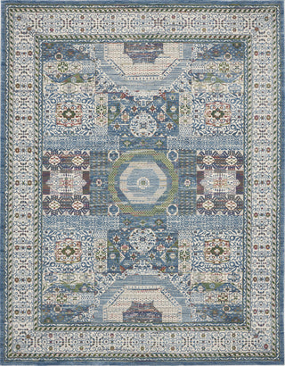 Nourison Global Vintage GLB17 Ivory Light Blue Area Rug Main Image