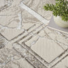 Nourison Glam GLM02 Ivory/Grey Area Rug Corner Image