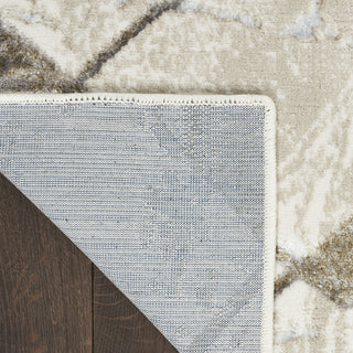 Nourison Glam GLM02 Ivory/Grey Area Rug Corner Image