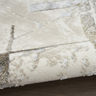 Nourison Glam GLM02 Ivory/Grey Area Rug Corner Image